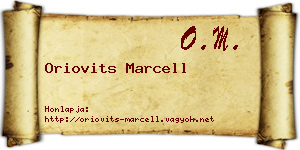 Oriovits Marcell névjegykártya